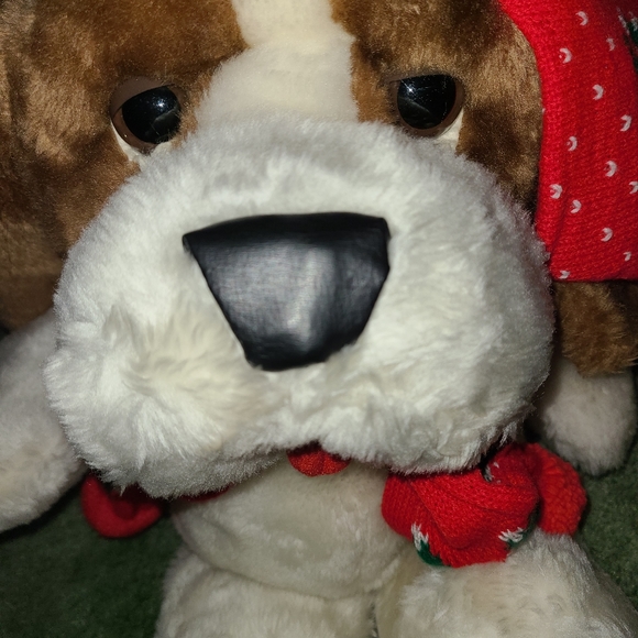 RARE VINTAGE 1988 COMMONWEALTH STUFFED LARGE ST. BERNARD DOG Christmas - Picture 7 of 9